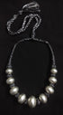Wax Beads Silver Necklace (oversized beads)
